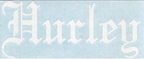 Hurley - City Town Village County New York Old English Letters Car Truck Van Moped Helmet Hard Hat Auto Automotive Craft Cup Tumbler Laptop Vinyl Decal Bumper Window Wall Sticker 18927