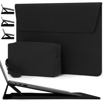 HYZUO 13 Inch Laptop Case Sleeve Bag with Adjustable Stand, Black | for MacBook Air 13 M5 A3449 M4 M3 M2 M1 2026-2018, 13" MacBook Neo 2026, MacBook Pro 13 M2 M1 2026-2016, Surface Pro, XPS 13 - color: Black, size: 13 Inch