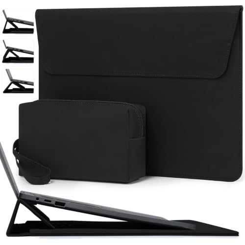 HYZUO 13.3-14 Inch Laptop Case Sleeve with Adjustable Stand, Black | for MacBook Pro 14 M5/M4/M3/M2/M1 Pro/Max A3426 A3427 2026-2021, MacBook Air/Pro 13.3, 13.8-13.5 Surface Laptop - color: Black, size: 13.3-14 Inch