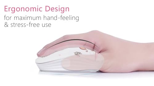 JUHOO Wireless Mouse with Nano Receiver for PC, Laptop, Notebook, Computer, MacBook, Less Noise, Portable Mobile Optical Mice - style: Rabbit & Girl