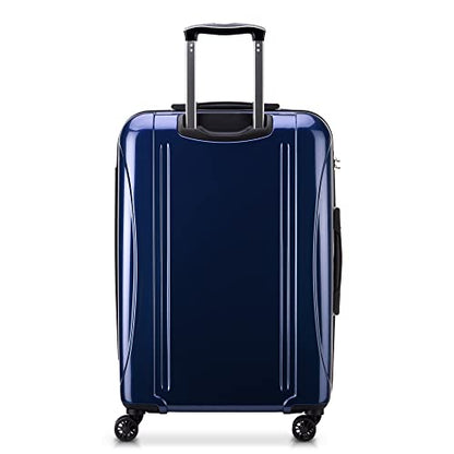 DELSEY PARIS Helium Aero Hardside Expandable Luggage with Spinner Wheels, Blue Cobalt, Checked-Medium 24 Inch - color: Blue Cobalt, size: Checked-Medium 24 Inch
