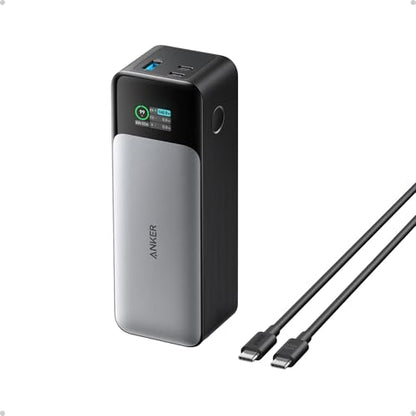Anker 737 Power Bank, 140W 24,000mAh 3-Port Laptop Charger, Smart Display | Fast Multi-Device Charging, for iPhone 16 / 15 / 14 Series, Vision Pro, Samsung, MacBook, and More