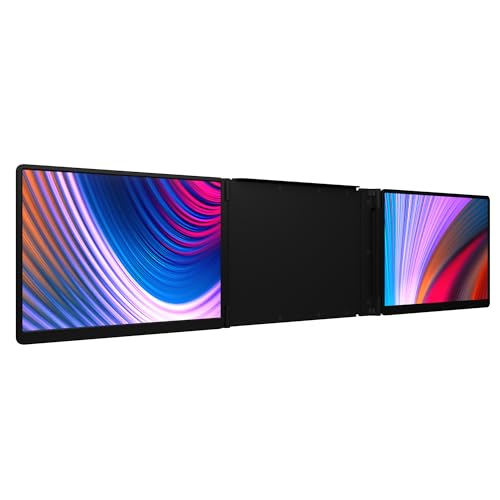 16” Pro Duo – 2K IPS Portable Dual Screen Extender, 144Hz, 100% DCI-P3, Compatible with MacBook M1/M2/M3 & Windows, HDMI/USB-C, Ideal for Gaming and Professional Use | Dual 16-inch 2K screens, 144Hz refresh rate, 100% DCI-P3 colour, 500 nits, 3ms response