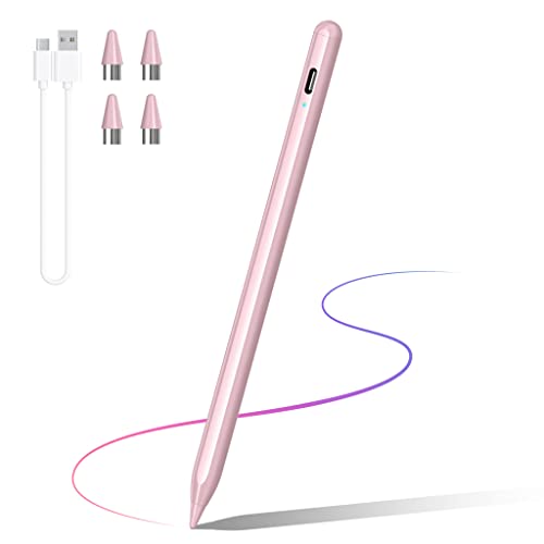 DRYMOKINI Stylus Pen, Active Stylus Pen Touch Screens Compatible for Android and i-OS Tablet/Phones, Rechargeable Universal Stylus Pencil Compatible for A-pple/i-Pad/Phone Tablet, Pink - color: Pink, size: 1 Pack