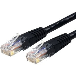 StarTech 3ft CAT6 Ethernet Cable - Black CAT 6 Gigabit Ethernet Wire -250Mhz 100W PoE RJ45 UTP Molded Network Patch Cord with Strain Relief (C6PATCH3BK) | 250MHz bandwidth, Gold-plated RJ45, Patch Cable, Ethernet Cord, UTP Molded Network, Strain Relief, 1