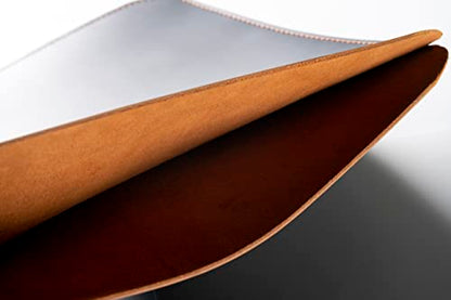Leather Laptop Sleeve, Handmade Slim Case for MacBook Air 13" (M2) 2024, (M3) 2024 & 15 inch (M3) 2044 - color: New Black & Tobacco, size: 13"