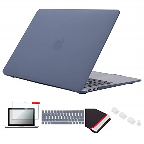Se7enline Compatible with MacBook Pro 13 inch Case 2016-2019 Hard Cover for Mac Pro 13 A1706/A1989/A2159 with Touch Bar&Sleeve Bag&Keyboard Skin&Screen Protector&Dust Plug, Lavender Gray - color: Lavender Gray, size: 13 inch (2016-2019 Version)