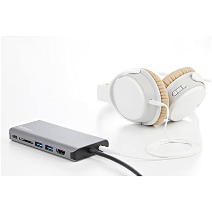 StarTech 8-in-1 USB-C Travel Dock, 4K HDMI or VGA, 100W PD, SD, GbE, Audio | Windows, macOS, ChromeOS, iPadOS, Android, Driverless, 3x USB 3.0 5Gbps, Audio headset jack, 1ft/30cm cable, 85W