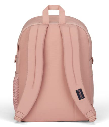 JanSport Main Campus FX Backpack - Travel or Work Bag w 15-Inch Laptop Pack with Leather Trim, Misty Rose - color: Misty Rose