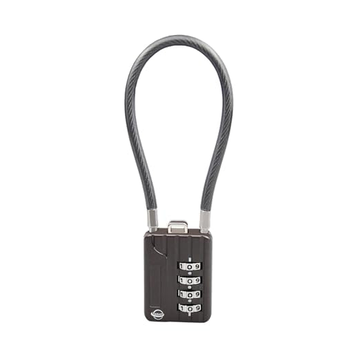 4 Digit Cable Combination Lock 7.1 inches Bold Cable for School Gym Locker,Helmet,Filing Cabinets,Toolbox,Luggage Suitcase,knapsack,Black 1Pack - size: 18cm(7.1 in)Bold Cable
