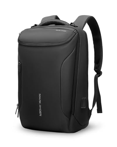 MARK RYDEN Business Backpack for Men, 17.3 Inch Laptop Backpack | Waterproof Tech Backpack with USB Charging Port, Professional Work Backpack for Travel, Office, College, Commuting, Hiking - color: Black-3 Pockets