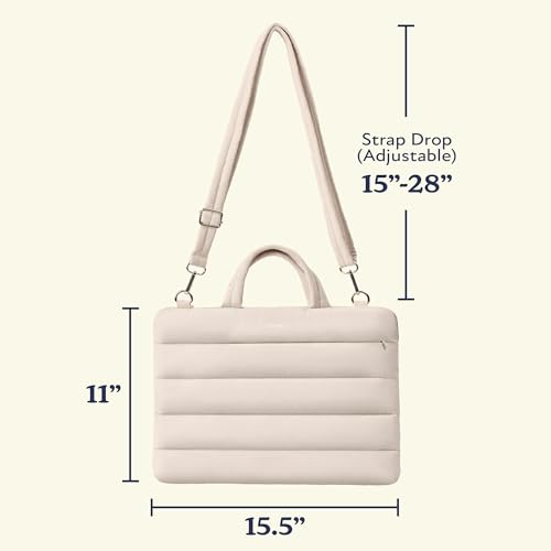 Vandel 15-16 inch Laptop Carrying Case Sleeve w. Strap, Shoulder Bag Handle | Fits Macbook Air 15, Macbook Pro 16 Carrying Case, 16 in Laptop Computer Bag for Women,15.6 in HP, Dell Messenger - color: 1. Sand, size: 15-16 Inch