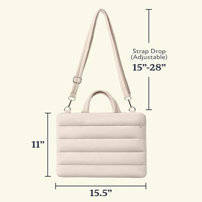 Vandel 15-16 inch Laptop Carrying Case Sleeve w. Strap, Shoulder Bag Handle | Fits Macbook Air 15, Macbook Pro 16 Carrying Case, 16 in Laptop Computer Bag for Women,15.6 in HP, Dell Messenger - color: 1. Sand, size: 15-16 Inch