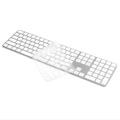 ProElife Keyboard Cover Skin for 2024 Magic Keyboard with Touch ID and Numeric Keypad (A3119) Ultra-Thin Silicon Protector (4 Keys ON The Left of Space BAR) (Transparent) | Non-interference Design for ID Key, Dust-proof, Silicone Protective Skin, Ultra-Th