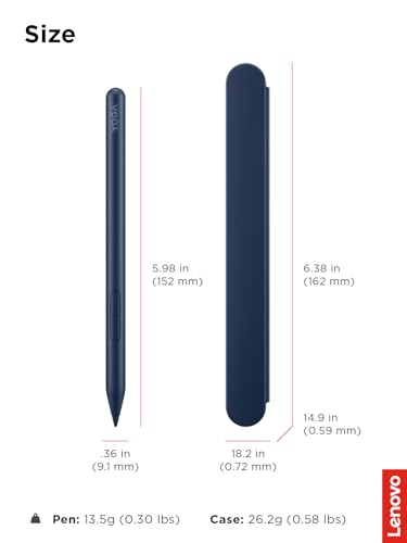 Lenovo Yoga Pen 2 with Magnetic Pen Case, AES 3.0 Stylus with 8192 Pressure Levels, USB C Rechargeable, Tilt Detection, Multi Protocol Support for Lenovo Yoga 2 in 1 PCs, Cosmic Blue - color: Cosmic Blue