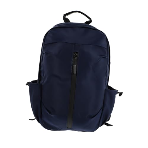 Zerodeko Business Laptop Backpack with USB Charging Port for Men, Travel and Work Shoulder Bag, Blue Durable Fabric Casual Computer Bag