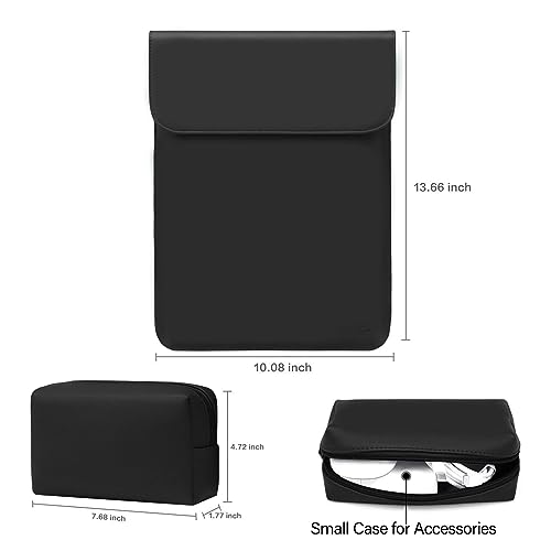MOSISO Laptop Case 13.3 inch, 13-13.3 inch Laptop Sleeve Compatible with MacBook Neo 13 A18 Pro A3404 /Air 13/Pro 13/Pro 14 M5 M4 M3 M2 M1, Faux Suede Leather Case with Small Bag, Black - color: Black