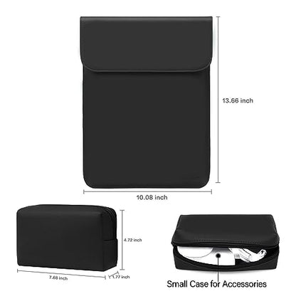 MOSISO Laptop Case 13.3 inch, 13-13.3 inch Laptop Sleeve Compatible with MacBook Neo 13 A18 Pro A3404 /Air 13/Pro 13/Pro 14 M5 M4 M3 M2 M1, Faux Suede Leather Case with Small Bag, Black - color: Black
