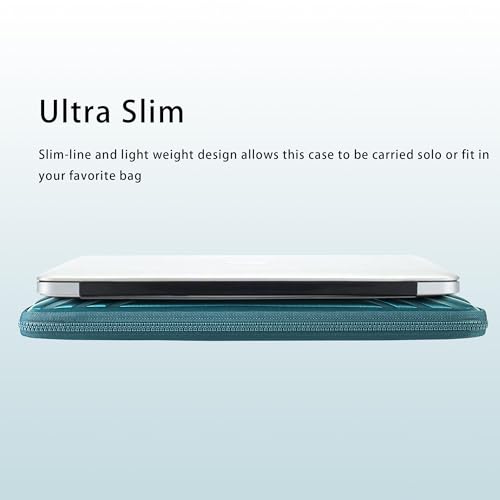 DOMISO 17.3 Inch Laptop Sleeve Case, Shockproof Waterproof Soft EVA Protective Bag with Handle, Lightweight Carrying Case for 17-17.3" Notebook/Dell/Lenovo/HP/MSI/ASUS, Teal - color: Teal, size: 17 - 17.3 Inch
