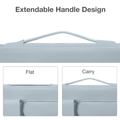 MOSISO 360 Protective Laptop Case 13.3 inch, 13-13.3 inch Laptop Sleeve | Compatible with MacBook Air/Pro 13 / Pro 14, HP Dell ASUS Lenovo,Side Open Bag with 2 Raised&1 Flapover Pockets, Baby Blue - color: Baby Blue, size: 13.3 inch