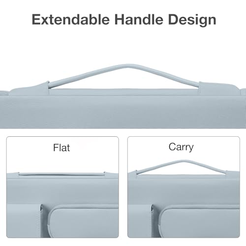 MOSISO 360 Protective Laptop Case 16 inch,15-15.6 inch Laptop Sleeve | Compatible with MacBook Pro 16,HP Acer Dell Lenovo ASUS,Side Open Bag with 2 Raised&1 Flapover Pockets, Baby Blue - color: Baby Blue, size: 16 inch