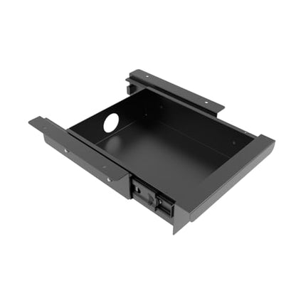 Under Desk Mounted Sliding Pull-out Drawer for Office Desk or Table - Storage Organizer for Sit Stand Workstation- W 9.8" x D 9.8" x 2.5", Metal, Black (Small) - size: 1TierSmall