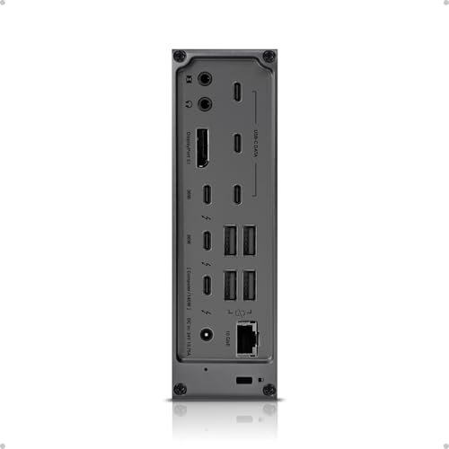 CalDigit TS5 PLUS - Thunderbolt 5 Dock - 20 Port, 10Gb Ethernet, 140W dedicated host Charging, TBT-5 x 3, USB 10Gb/s x10, Dual USB Controllers, Up to Two 8K 60Hz Displays, 1.0m Braided Cable, 330W PSU - style: TS5 Plus