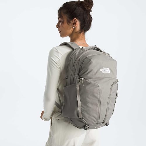 The North Face Surge Laptop Pack, Stone Slab Lt Hth/Stone Slab, OSFA | Everyday Travel Bag, Laptop Sleeve, Water-Repellent - color: Stone Slab Light Heather/Stone Slab