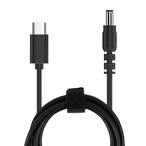 USB C to DC 5.5mm x 2.1mm Power Cord, 5ft USB Type C Input to DC 12V Output Power Charging Cable,Work with PD Charger and PD Power Bank.Output 12V 3A Max.Portable for travel,study,outdoor test.