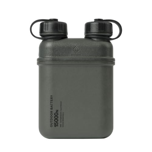 NESTOUT Rugged Power Bank, 15000mAh Outdoor Charger, 32W USB-C Fast Charging PD, Waterproof IP67, Durable Shockproof, Battery Pack for iPhone Tablet Hiking Travel Camping (Olive Green, 15000mAh) - color: Olive Green
