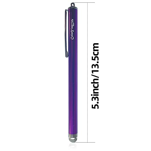 3-Pack 5.3'' Micro-Knit Mesh Tip Capacitive Stylus Pens for Touch Screens with Replaceable Fiber Tips, Universal Stylus Pens and Cleaning Cloth (Hot Pink, Light Blue, Purple) - color: Hot Pink, Light Blue, Purple