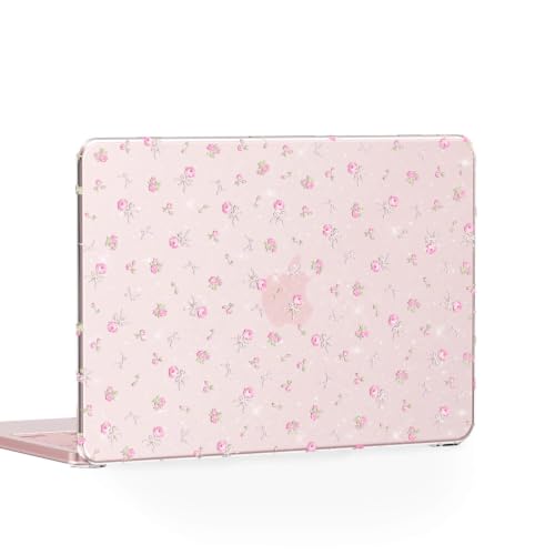 Feams for MacBook Neo 13 Inch Case 2026 A3404, Sparkly Glitter Protective Case Hard Shell Transparent Cover for MacBook Neo 13 Inch 2026 (A18 Pro Chip) with Keyboard Cover, Pink Bow Rose - color: Pink Bow Rose