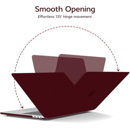 Anban for MacBook Pro 13 inch Case M2/M1 2025 2024 2023 2022-2016, Burgundy | Plastic Laptop Hard Shell Case with Keyboard Cover & Screen Protector, Model A2338 A2251 A2289 A2159 A1989 A1708 A1706 - color: Marsala Red