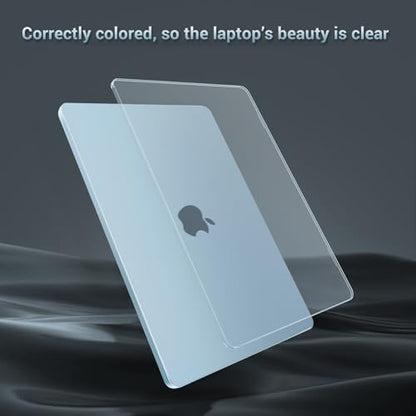 MOSISO Compatible with MacBook Air 15 inch Case M5 M4 M3 M2, Sky Blue Clear | Ultra Thin Hard Case,Precision Color & Anti-Fingerprint -Compatible with MacBook Air 15.3 inch A3241 A3114 A2941 2026-2023 - color: Sky Blue Clear