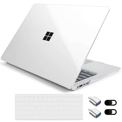 Crystal Clear Case for 15" Microsoft Surface Laptop 8 2026 for Business,Surface Laptop 2024 2025 (7th Edition), Lightweight Ultra-Slim Shell with Keyboard Cover, OTG Adapter, Transparent - color: Transparent