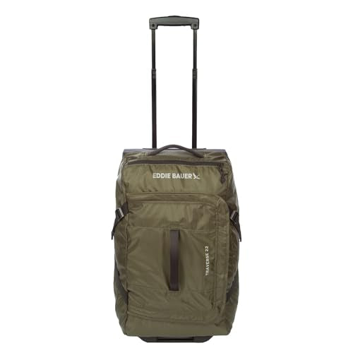 Eddie Bauer Traverse Luggage | Roller Wheels | Telescoping Handle | Travel | Vacation | Ripstop Nylon - Dark Loden, 22" - color: Dark Loden, size: 22"