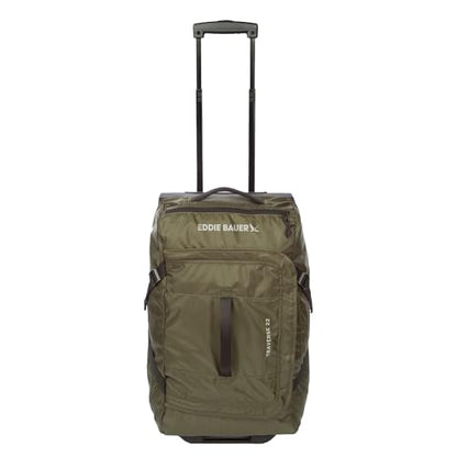 Eddie Bauer Traverse Luggage | Roller Wheels | Telescoping Handle | Travel | Vacation | Ripstop Nylon - Dark Loden, 22" - color: Dark Loden, size: 22"