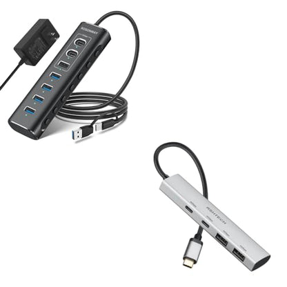 7-Port USB 3.2/USB C Hub with 10Gbps USB-A 3.2, 2 USB-C 3.2, 4 USB 3.0 Ports + 4 Ports USB A/USB C Hub 10Gbps