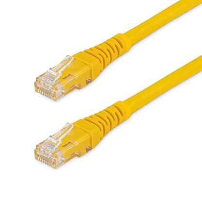 StarTech 1ft CAT6 Ethernet Cable - Yellow CAT 6 Gigabit Ethernet Wire -250Mhz 100W PoE RJ45 UTP Molded Network Patch Cord with Strain Relief (C6PATCH1YL) | 250MHz bandwidth, Gold-plated RJ45, Patch Cable, Ethernet Cord, UTP Molded Network, Strain Relief,