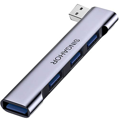 USB Hub for Laptop, USB 3.0 Hub 4-Port, 5Gbps USB Splitter for Laptop, Windows, MacBook, PC, Flash Drives, HDD, Printer, Keyboard, Mouse (Right-Side USB Hub) - color: Grey right model