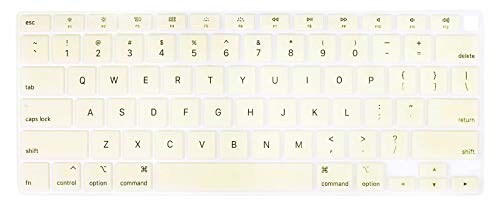Se7enline compatible with MacBook Air 13 inch 2023 2022 2021 2020 2019 2018 Keyboard Cover Model A2179 Soft Keyboard Protector compatible with MacBook Air 13-inch with Touch ID US Layout,Mellow Yellow - color: Mellow Yellow