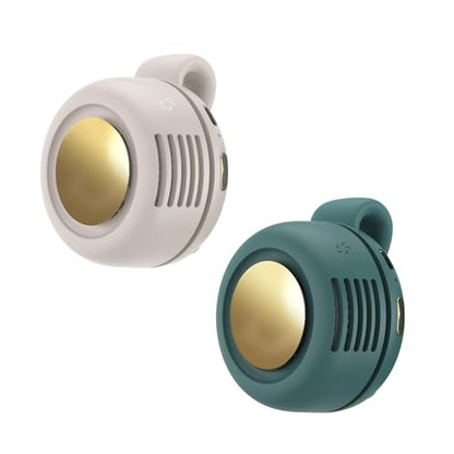 Portable Clip-On Fan, Mini USB Rechargeable 360° Rotatable Fan, Personal Fan 3-Speed Silent Mini Bladeless Fans (2 pack(White+Green)) - color: 2 pack(White+Green)