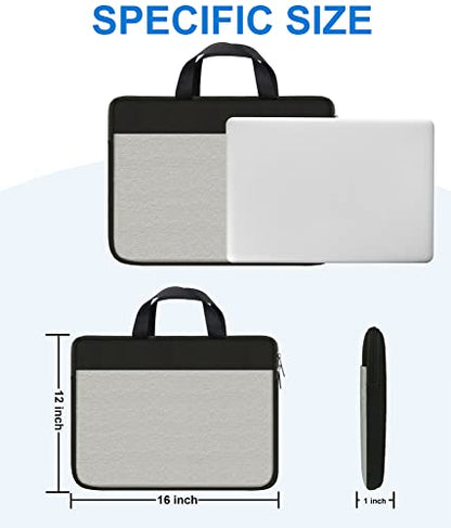 Laptop sleeve 15.6 inch, Laptop Case, laptop bag, Durable Shockproof Protective Computer Cover Carrying Bag Briefcase for 15" 15.6" HP Asus Acer Dell Lenovo Laptop Notebook Ultrabook, (Black/Grey) - color: Black/Grey, size: 15.6 inch