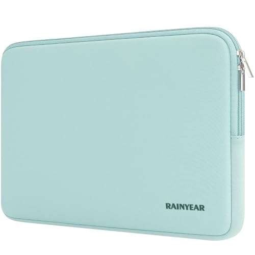 RAINYEAR 15.6 inch Laptop Sleeve Case Soft Padded Carrying Bag, Mint Green | Protective Soft Lining Padded Computer Zipper Carrying Cover Bag Compatible with 15.6 Inch Laptop Computer PC Notebook - color: Mint Green, size: 15.6 Inch