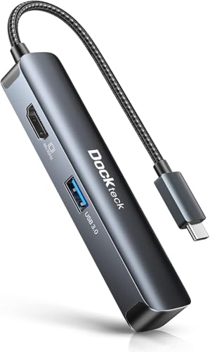 USB C Hub Multiport Adapter, dockteck 5-in-1 USB-C Hub with 4K 30Hz HDMI, SD/TF Card Slots, 2* USB 3.0 5Gbps Data Ports, for MacBook Pro, MacBook Air, iPad Pro, XPS - size: 5 in 1, style: 4K@30Hz