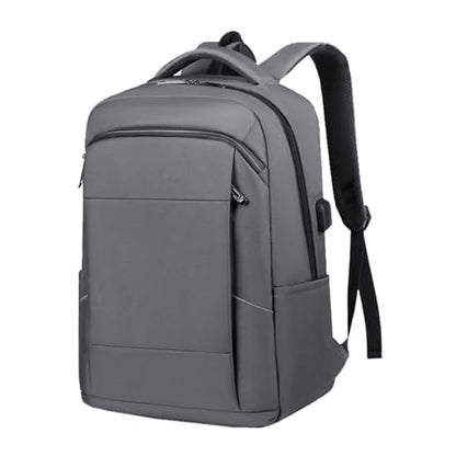 Business Trave Laptop Backpack Lightweight Anti-Theft Backpack with USB Charging Port Waterproof Computer Bag Casual Daypack - color: Gray
