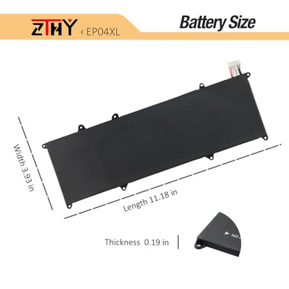 56.2Wh EP04XL Laptop Battery Replacement for HP Elite Dragonfly G1 2019 | For Elite Dragonfly G2 2020 Elite Dragonfly Max 2021 Series EP04056XL HSTNN-DB9J HSTNN-IB8Y L52448-1C1 L528Y581-005 7000mAh - size: 11.18*3.93*0.19 inch EP04XL