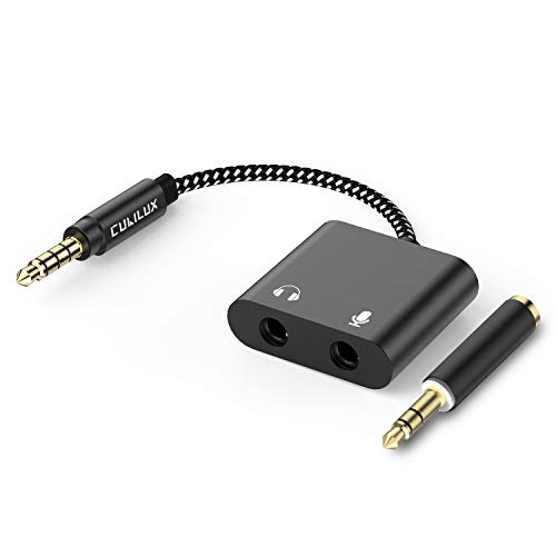 3.5mm Headphone Microphone Combiner, 3.5mm TRRS Male to TRS Female AUX MIC Splitter Compatible with Xbox One/360 PS4 PS5 MacBook Laptop PC Phone Computer Rode VideoMicro - color: Black, size: 3.5mm, HP+MIC