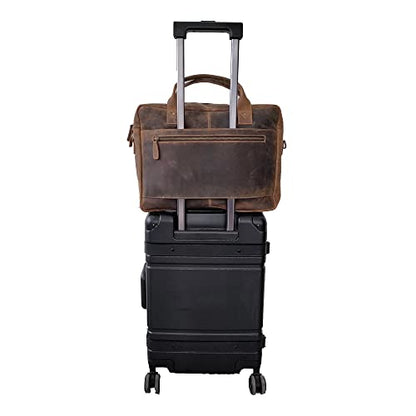 Leather briefcase 18 Inch Laptop Messenger Bags for Men and Women Best Office Briefcase Satchel Bag - style: 18 Inch