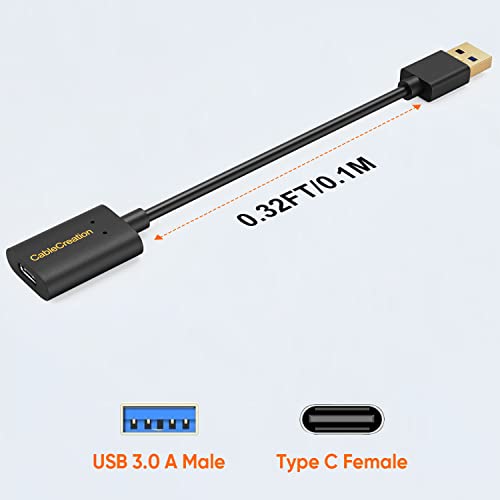 CableCreation [3-Pack USB C Female to USB Male Adapter Cable, 5Gbps USB 3.1 to USB C Adapter Compatible with Oculus Quest Link Logitech StreamCam, etc - style: Cable Adapter-3Pack